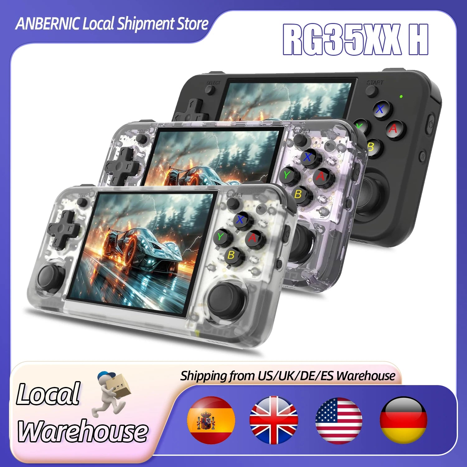 Retro Handheld Game Console 3.5-inch (8.9 cm) IPS Screen, Quad-Core, Bluetooth & Wi‑Fi, HDMI Output, 3,300 mAh Battery, 64GB (Expandable to 512GB), 5,500+ Games