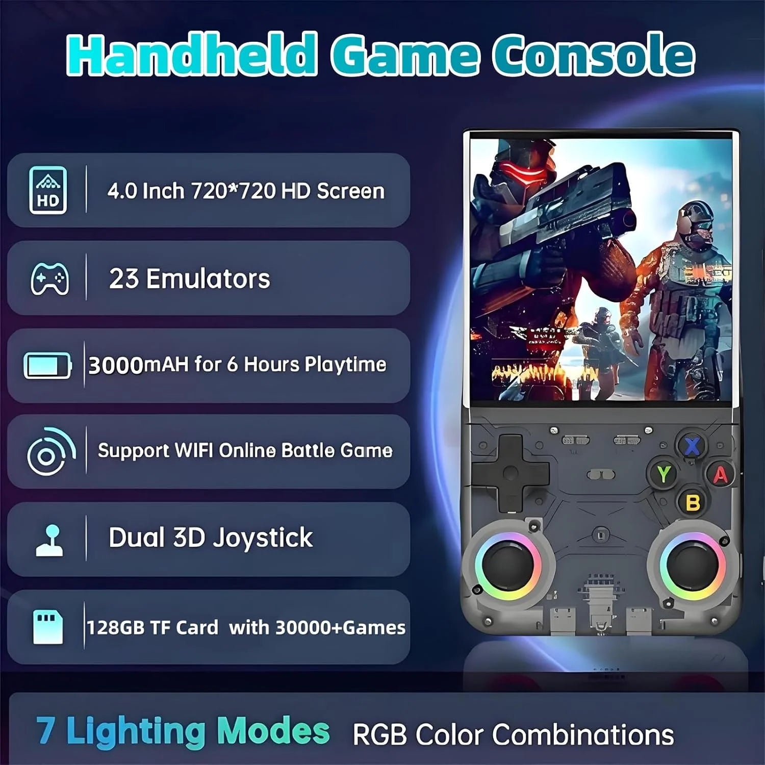 Ultra Retro Handheld Game Player 4.0" (10.16 cm) IPS WiFi Open-Source, 128GB Preloaded, 20,000+ Games