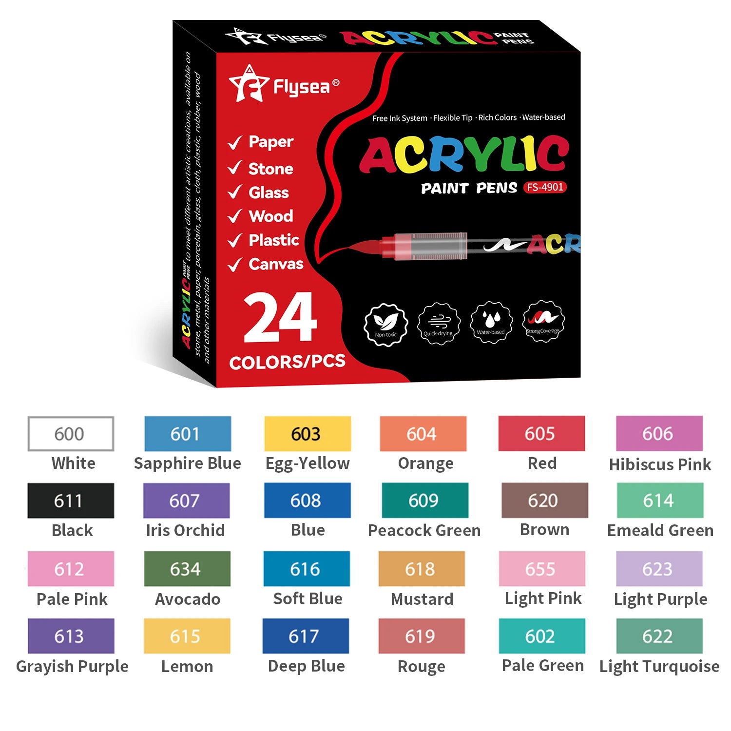Acrylic Paint Brush Marker Set – Soft Brush Tip with Automatic Ink Control | Paint Pens for Wood, Stone, Glass, Canvas & Fabric