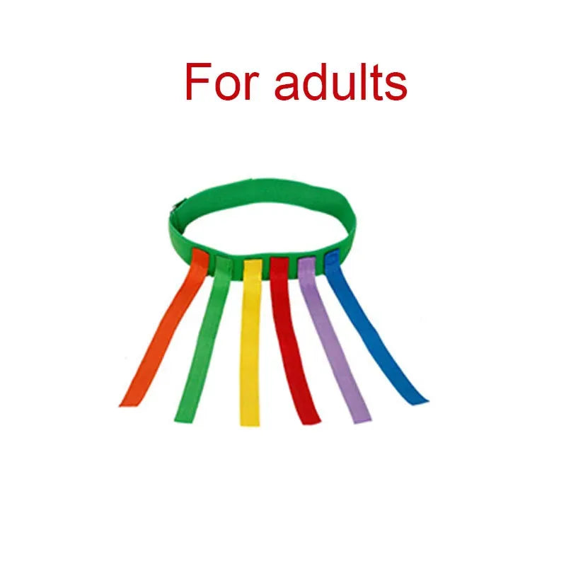 Tail Tag Game Belt Set, 1 Adjustable Waistband with 6 Tail Straps for Kids & Adults, Outdoor Party & PE Games