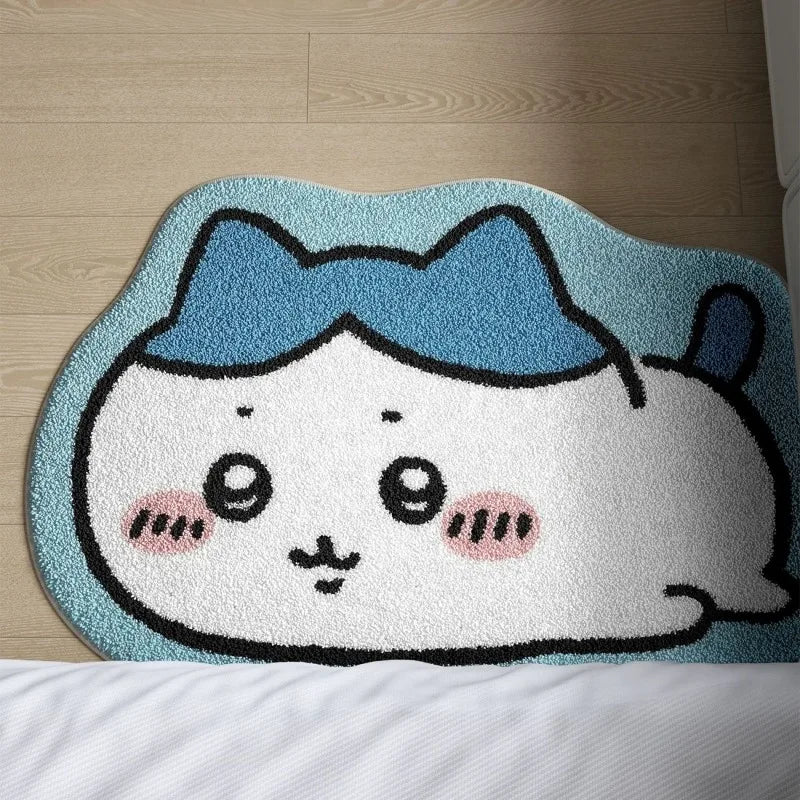 Anime Hachiware Usagi Plush Floor Rug - Non-Slip Bath, Car & Living Room Mat