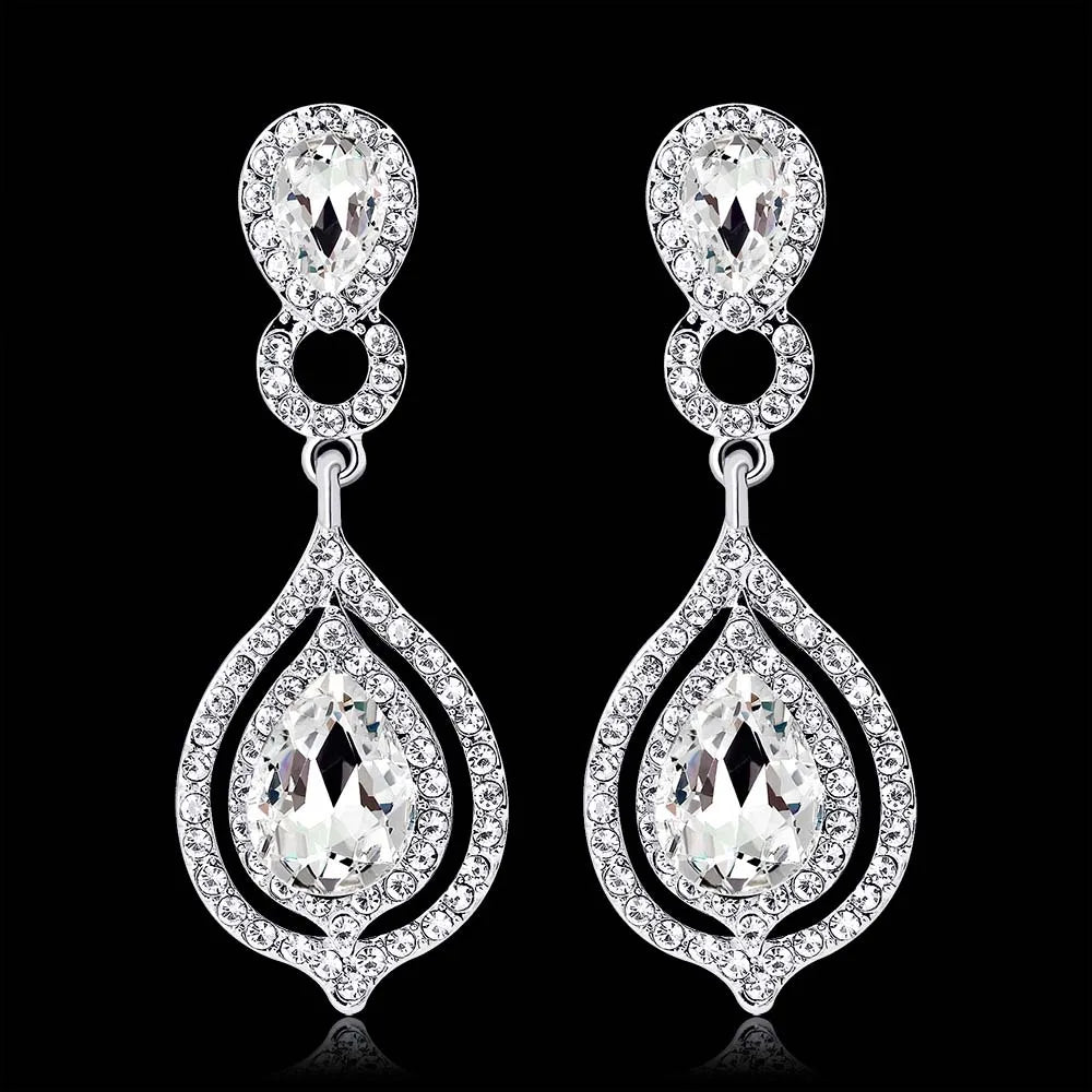 Gold Bridal Drop Earrings with Simulated Pearls & Crystal Rhinestones — 6 cm (2.36 in) Dangle Statement Earrings for Wedding & Bridesmaids