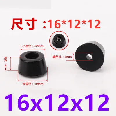 8-Pack Rubber Furniture Leg Tips with Gaskets — Non-Slip Shock-Absorbing Foot Pads for Chairs Tables Speakers Cabinets