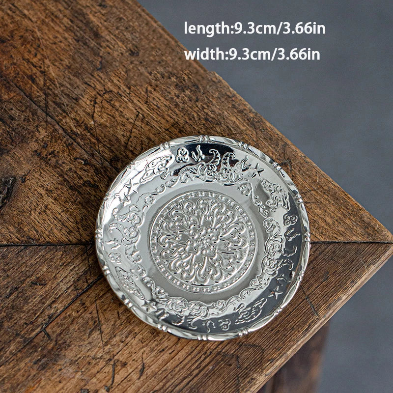 Metal Drink Coaster — Modern Round Table Coaster for Cups & Glasses
