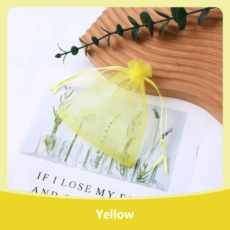 100-Pack Organza Drawstring Bags Assorted Sizes (7x9, 9x12, 10x15, 13x18 cm / 2.8x3.5, 3.5x4.7, 3.9x5.9, 5.1x7.1 in) - Jewelry & Gift Pouches for Wedding Party