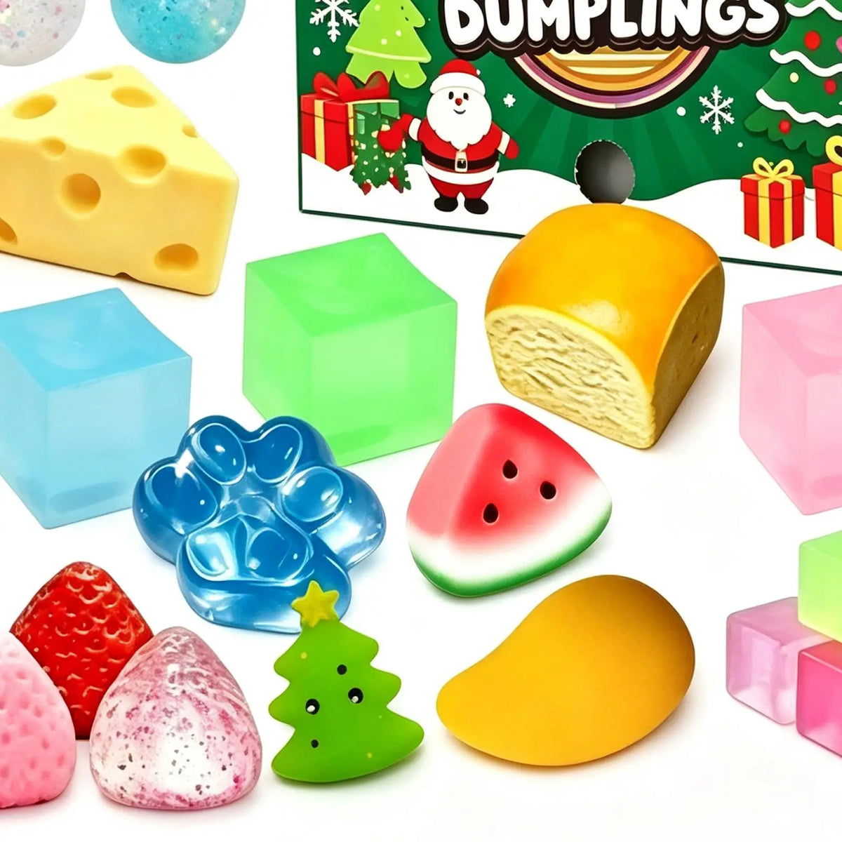 24-Day Christmas Dumpling Squishy Advent Calendar – Slow-Rising Sensory Fidget Countdown, Stress Relief Party Favors