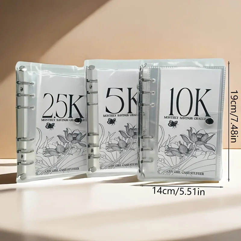 12-Month Money Saving Challenge Binder with Cash Envelopes — Budget Planner to Save $2,500 $5,000 $10,000 Gift
