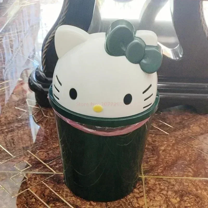 Kawaii Cat Dustbin Trash Can – Cute PVC Character Bin for Bedroom & Living Room, 21 cm (8.3 in) or 37 cm (14.6 in)