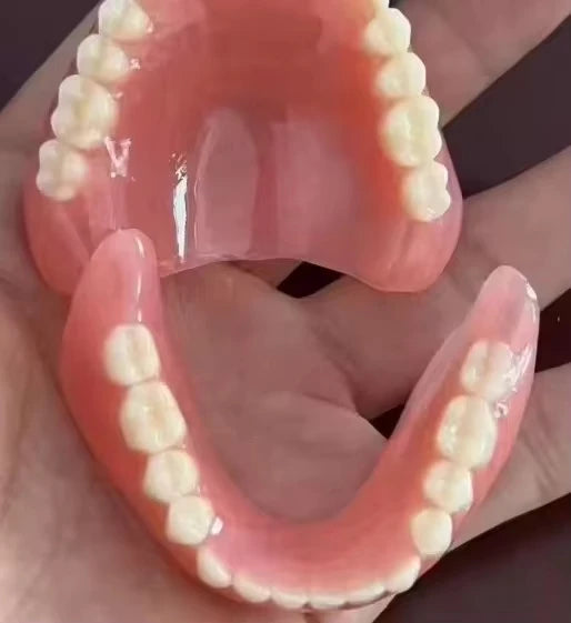 Custom Upper & Lower Full Mouth Silicone Dentures, Lifelike Natural Teeth and All-Day Comfort
