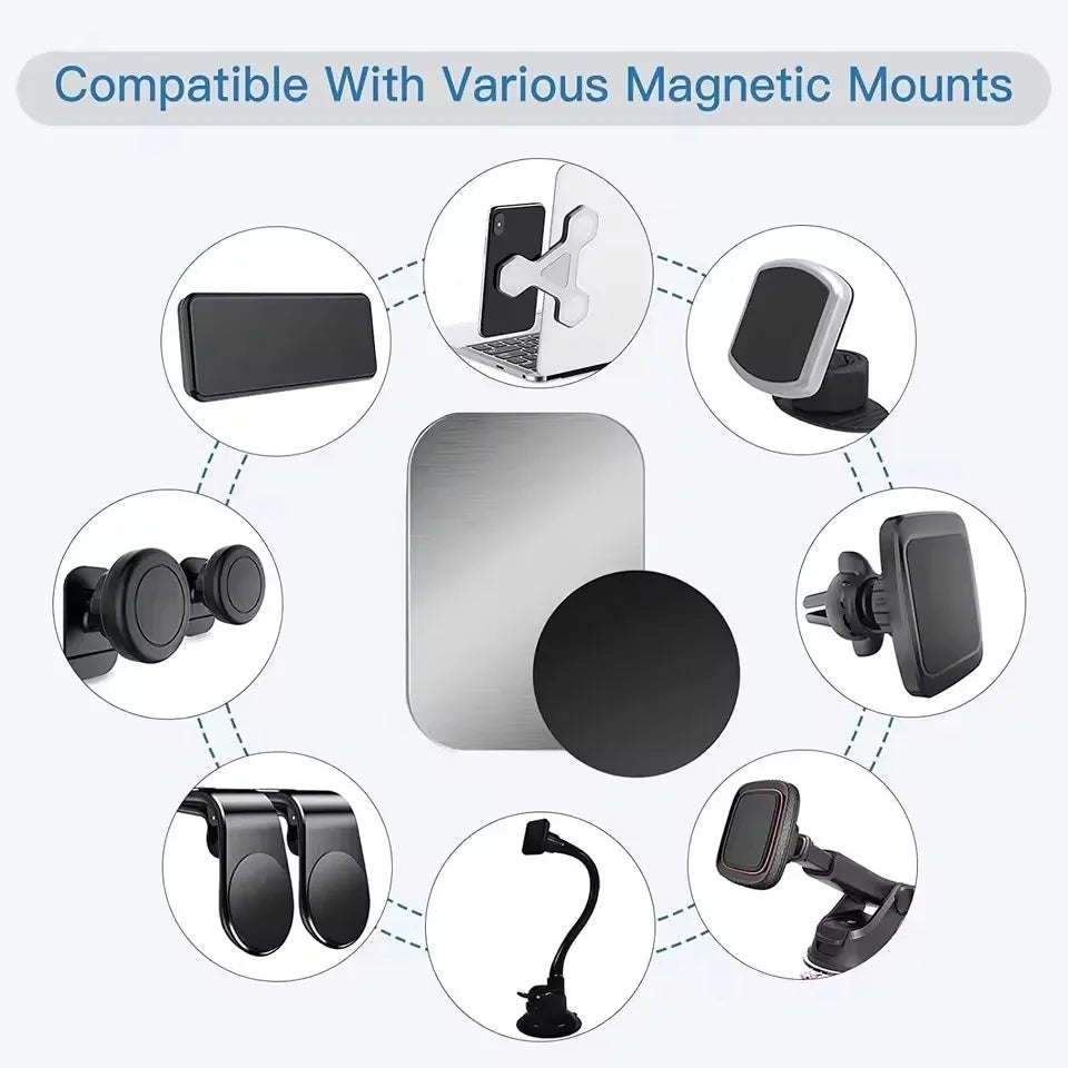 Thin Magnetic Metal Plate for Car Phone Holder – Universal Iron Disk Sticker for Phone & Tablet
