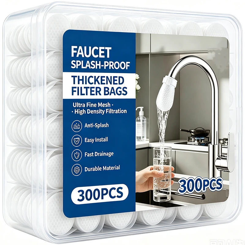 30-Pack Faucet Filter Bags + 2 Straps for Kitchen Taps