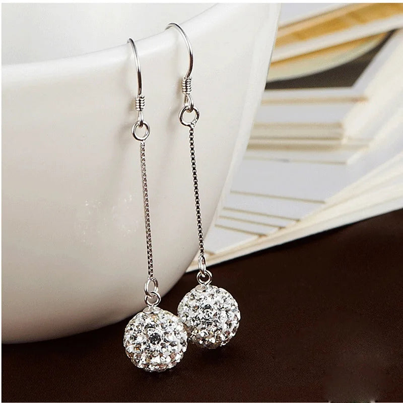 Gold Bridal Drop Earrings with Simulated Pearls & Crystal Rhinestones — 6 cm (2.36 in) Dangle Statement Earrings for Wedding & Bridesmaids