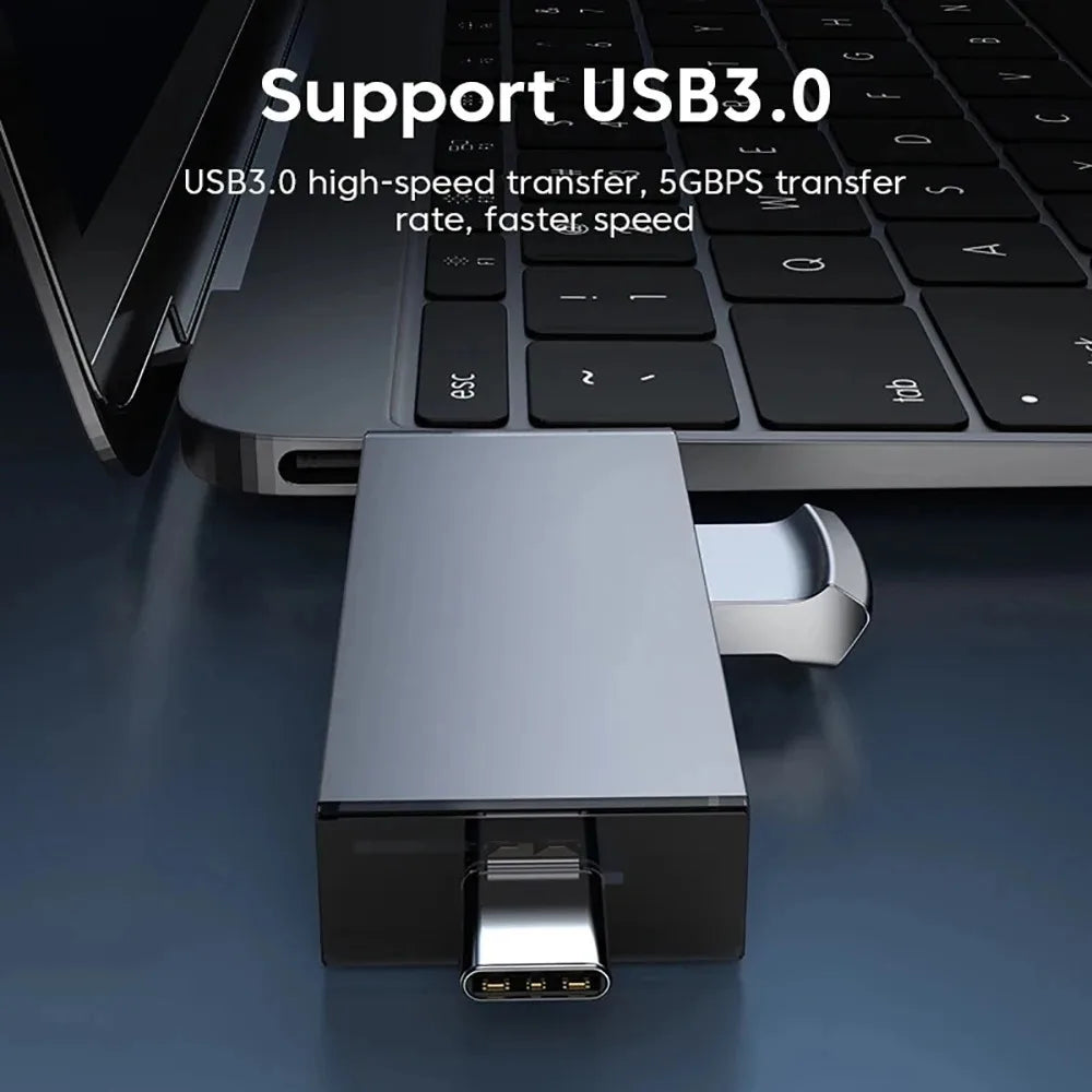 7-in-1 USB Card Reader USB 3.0 Type-C Micro USB Adapter for SD & microSD Cards - PC, Laptop, OTG Smartphones