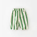 Unisex Toddler Striped Cotton Pants with Pockets – Elastic Waist Casual Kids Trousers