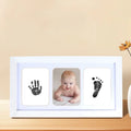 Newborn Baby Handprint & Footprint Keepsake Kit with Clean-Touch Ink Pad and Photo Frame for 0–6 Months