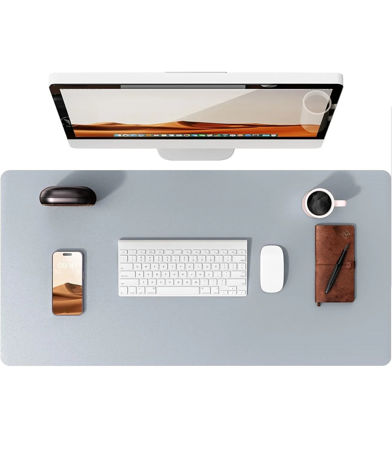 PU Leather Desk Mat – Large Waterproof Mouse Pad & Keyboard Mat, Desk Protector for Office