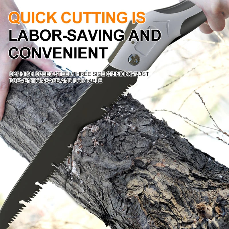 Folding Woodworking Hacksaw – Multifunction Pruning & Camping Saw, 7.1/8.3/9.4 in (18/21/24 cm)