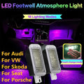 12V LED RGB Footwell Ambient Lights - Car Interior Atmosphere Lighting for Audi, VW, Skoda, Seat, Porsche