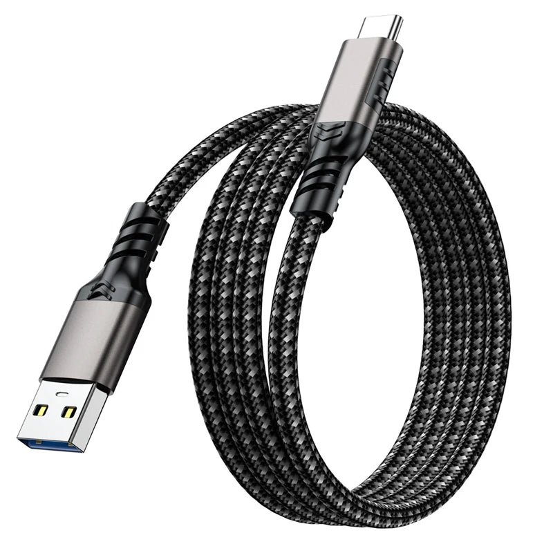 USB 3.2 Gen2 10Gbps USB-A to USB-C Fast Charging Data Cable, 3A 60W QC3.0, Braided 2 m (6.6 ft)