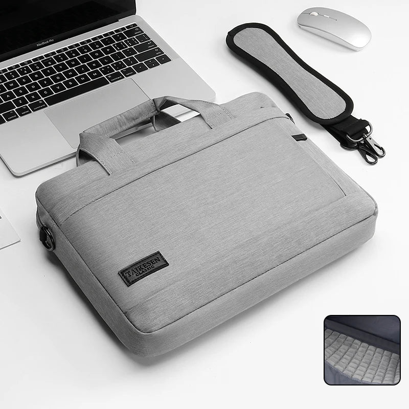 Canvas Laptop Sleeve Briefcase – Zippered Shoulder Handbag for 13.3, 14, 15, 15.6 & 17 Inch Laptops