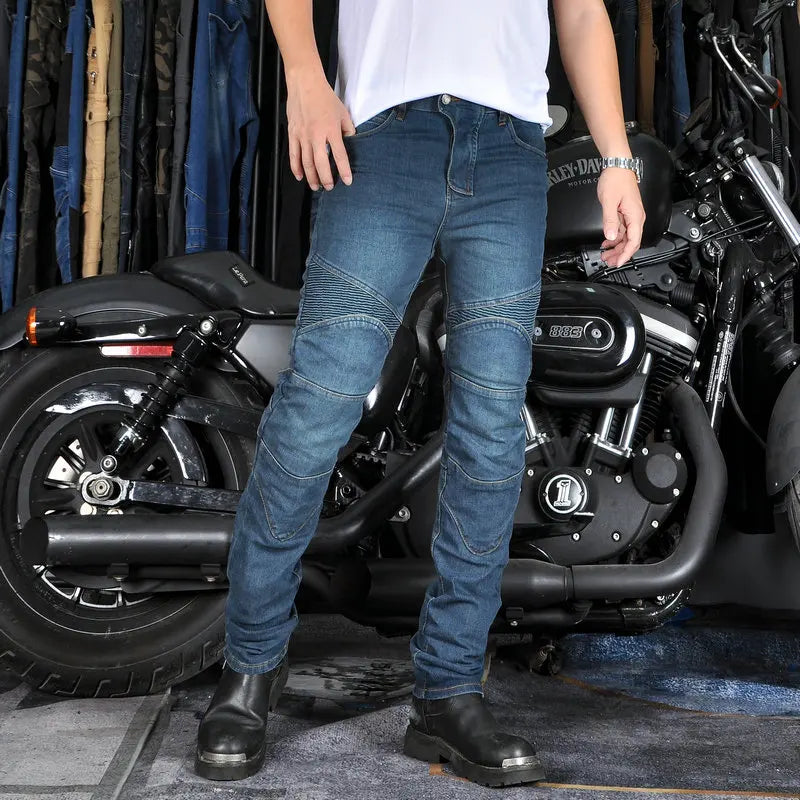 Men's Motorcycle Riding Jeans — Protective Moto Touring & Motocross Trousers