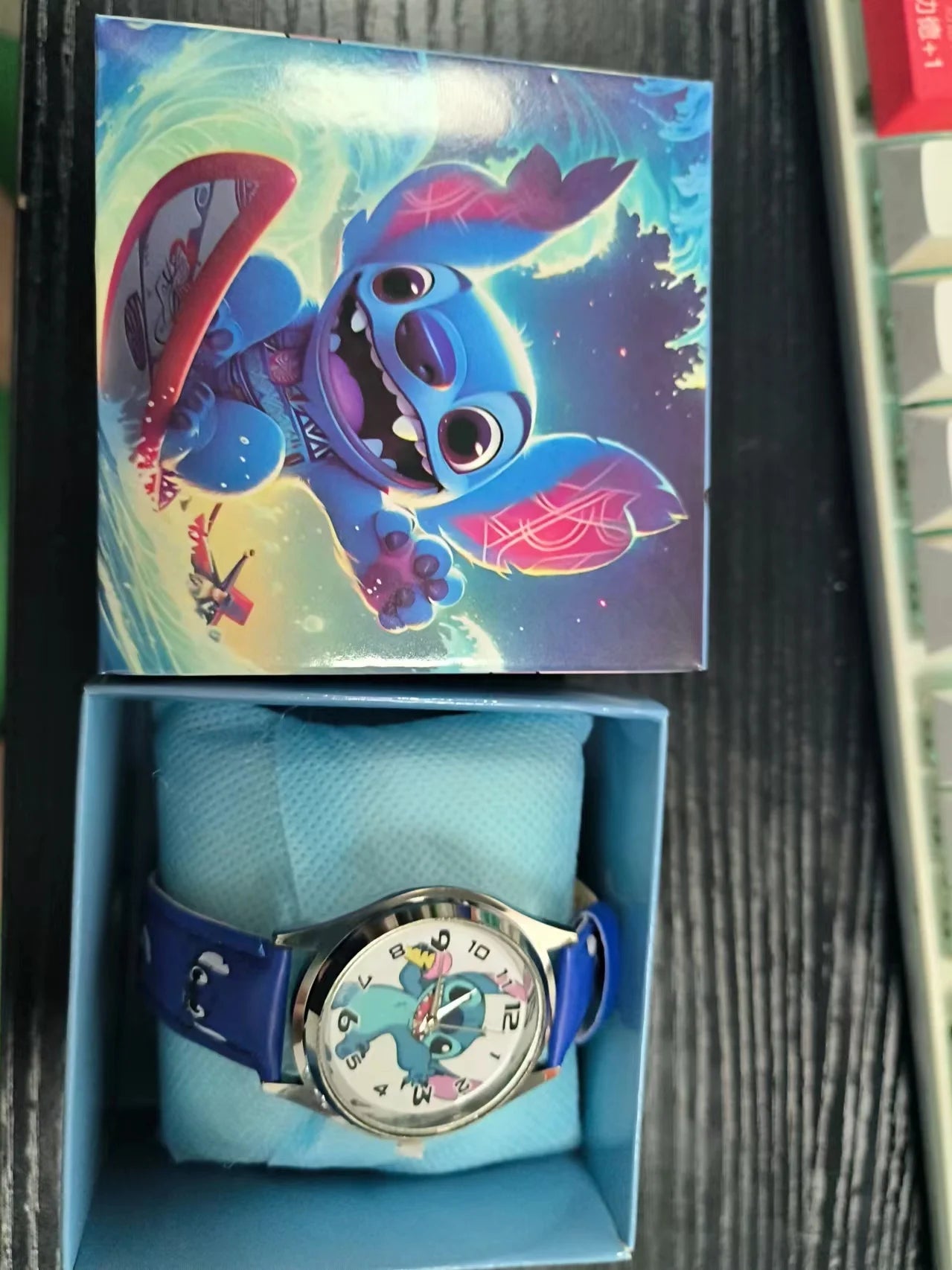 Kawaii Stitch Quartz Watch in Gift Box - Cute Heart Anime Watch, Unisex