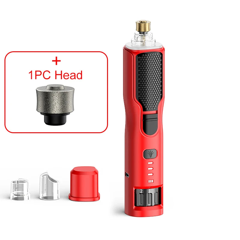 Rechargeable Pet Nail Grinder for Dogs & Cats — Adjustable 7-Speed LED Paw & Claw Grooming Tool