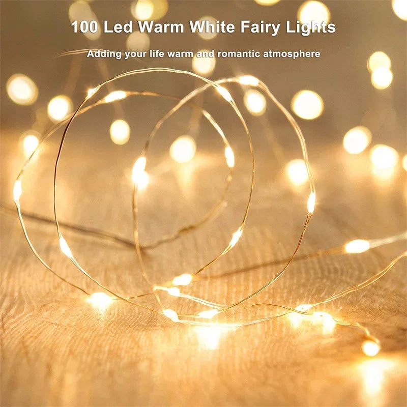 USB Copper Wire Fairy Lights 20m (65ft) 200 LED Outdoor String Lights – USB 5V Warm White & Multi-Color