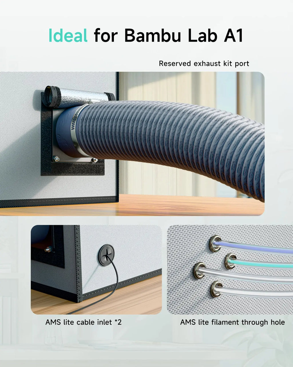 Fireproof 3D Printer Enclosure with LED Light & Constant Temperature Control — Desktop FDM Printer Cover