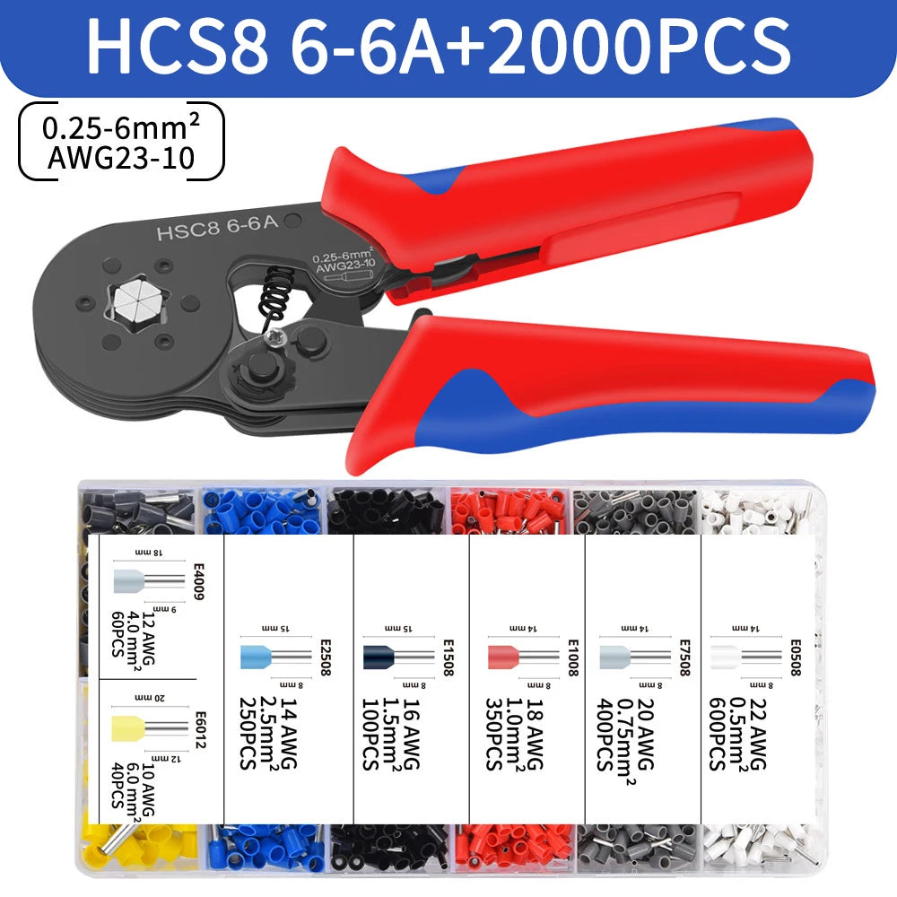 Ferrule Crimping Pliers – Mini Wire End Crimper for Tube Terminals, Carbon Steel Electrical Repair Tool