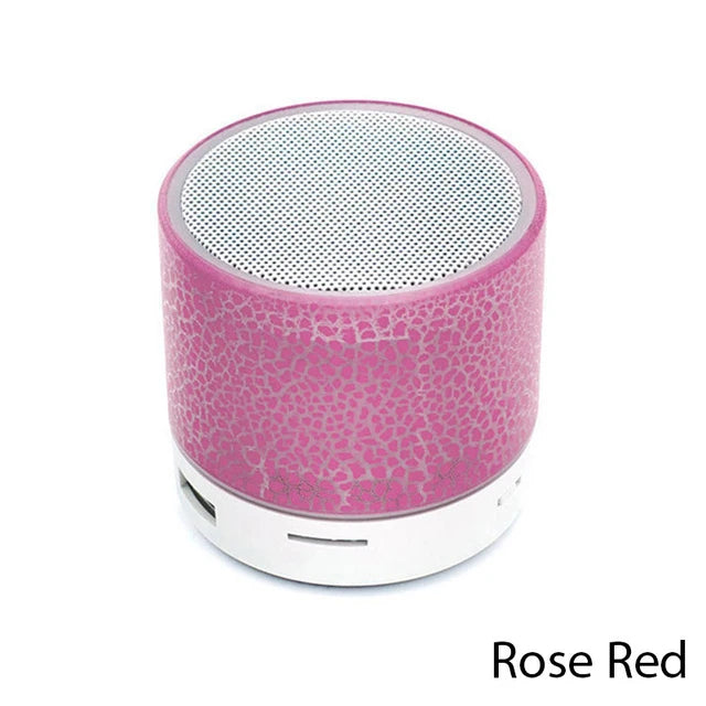 Wireless Bluetooth Speaker with Crack LED Light, USB & SD Card, Built-in Subwoofer — Portable Outdoor Music Player for Smartphone & Computer