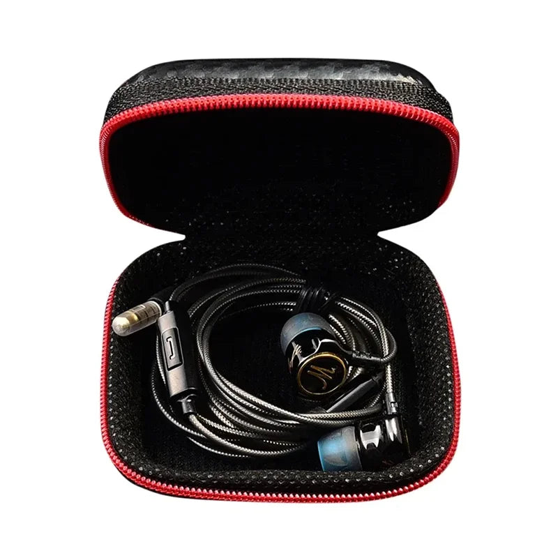 Compact EVA Earphone Case Zipper Pouch - Portable Hard Shell Headphone Storage 3 x 3 x 1.1 in (7.5 x 7.5 x 2.9 cm)