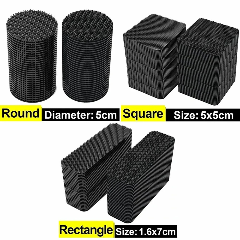 Double-Sided Adhesive Carpet Grips - Strong Residue-Free Non-Slip Rug & Car Floor Mat Pads (Suede + Hook Pairs)