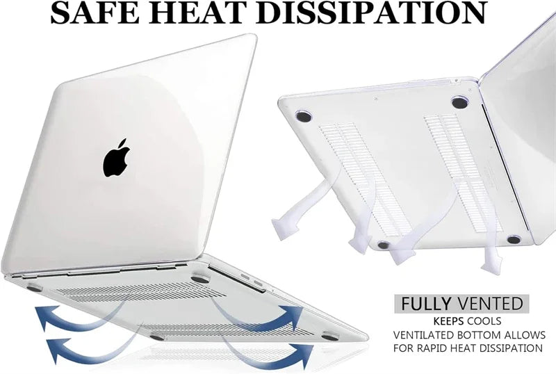 Clear Hard Shell Laptop Case for MacBook Air & Pro — Transparent Cover for 13/14/15/16-inch (33/36/38/41 cm)