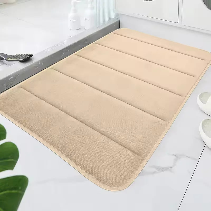 Memory Foam Bath Mat - Super Absorbent Non-Slip Bathroom Rug for Bathtub & Shower