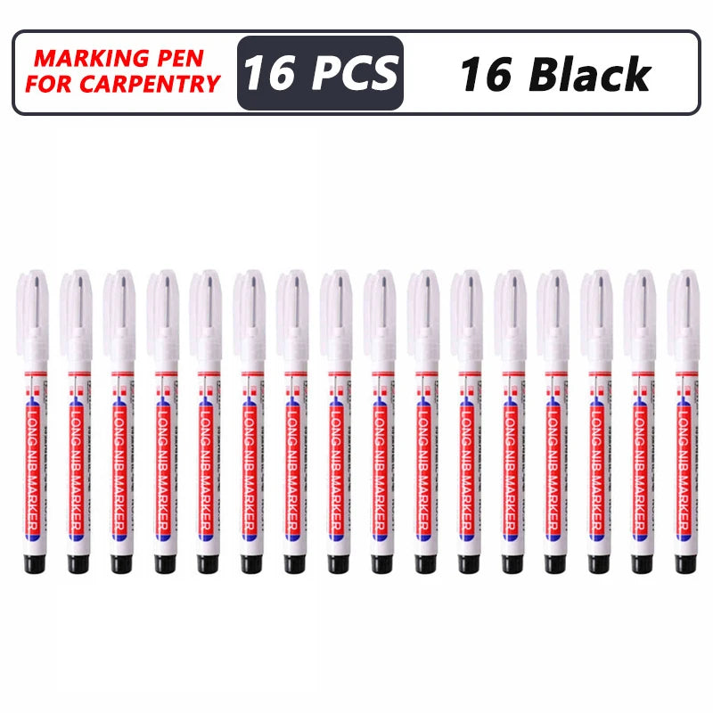 20mm Deep-Reach Long Nib Marker Pen for Wood & Metal — Waterproof Carpenter Marking Pen, 13.7cm (5.4in), Multi-Pack (1–40 pcs)