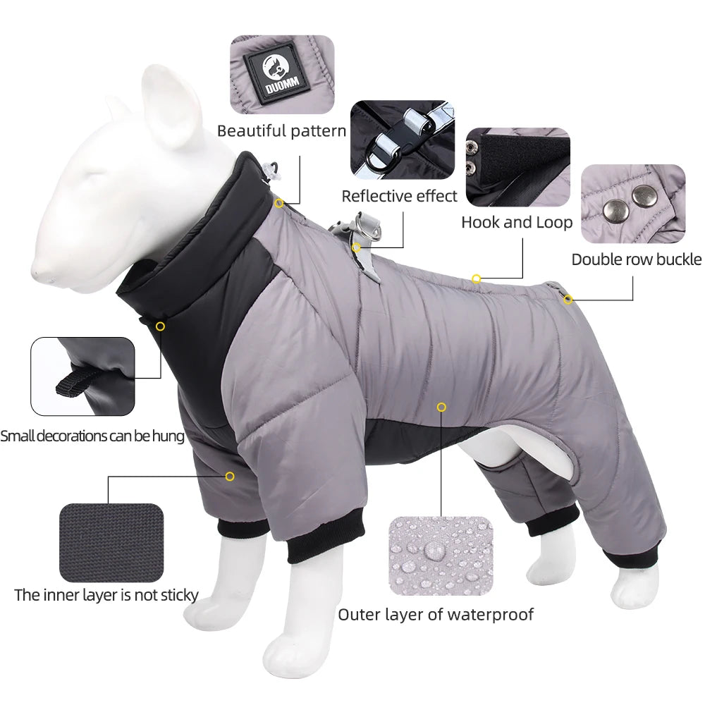 Waterproof Padded Winter Dog Jacket – Warm Thick Coat for Small & Medium Dogs (Chihuahua, French Bulldog, Pug)