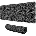 Japanese Clouds Kawaii Black XXL Gaming Mouse Pad - Large Non-Slip Rubber Desk Mat for Laptop & PC