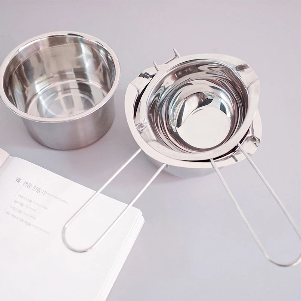 400/600ml Wax Melting Pot (13.5/20.3 fl oz) with Heat-Resistant Handle for Candle, Chocolate & Candy Melting