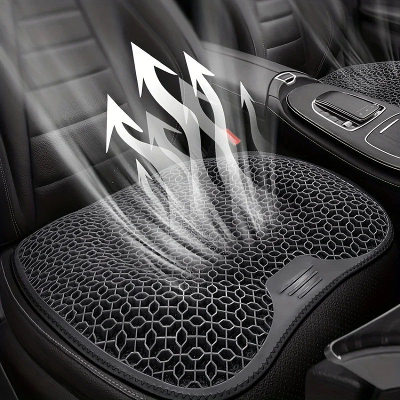 Gel Honeycomb Seat Cushion, Breathable Ergonomic Car & Office Pad, Machine Washable (48 x 43 x 3 cm / 18.9 x 16.9 x 1.2 in)