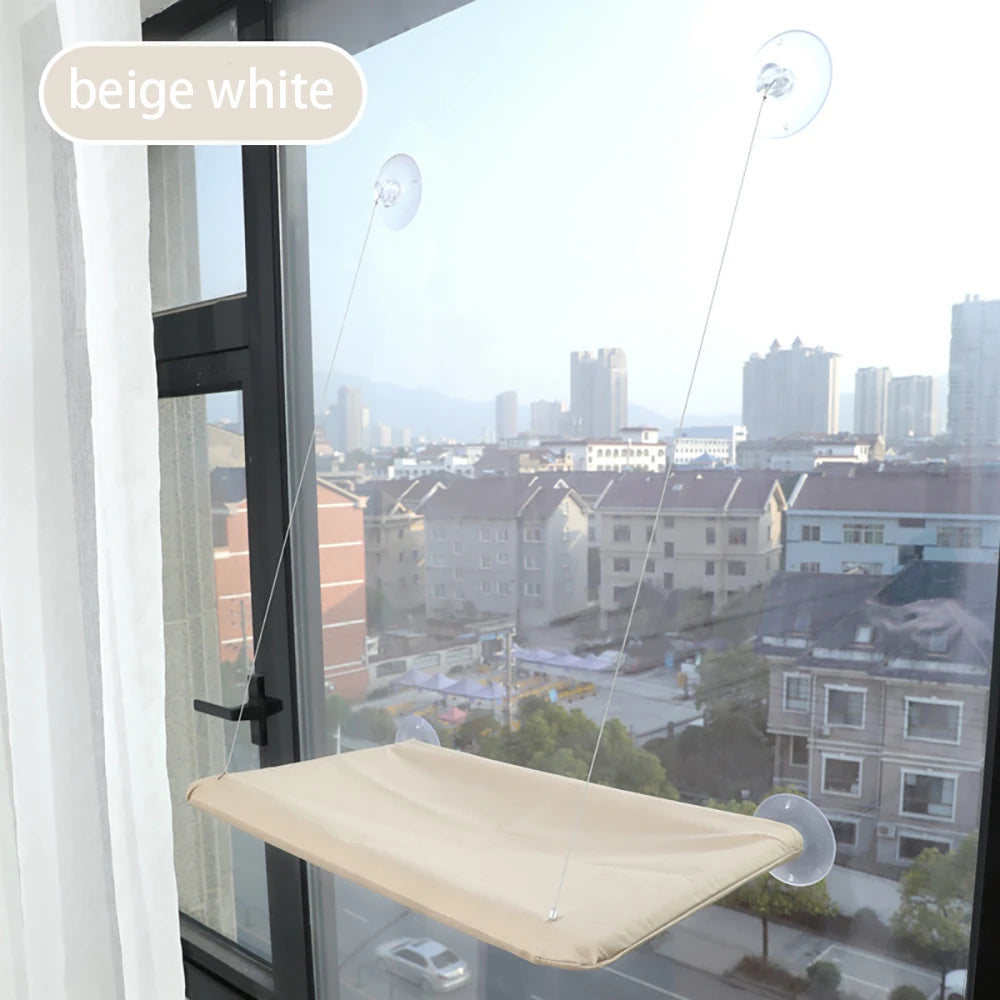 Window Cat Hammock Bed 55×35 cm (21.6×13.8 in) – Holds up to 20 kg / 44 lb | Suction-Cup Hanging Cat Perch & Sunny Window Seat