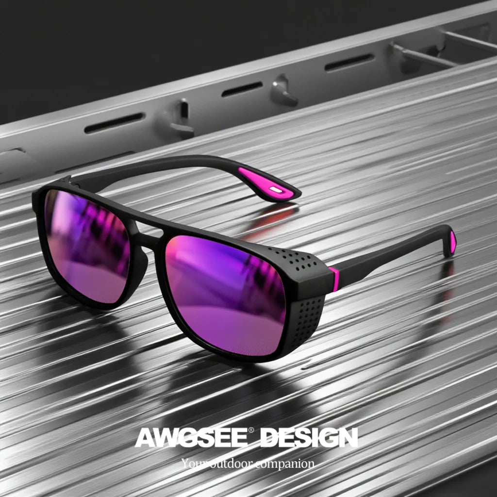 Men's Polarized Riding Sunglasses – Square Polycarbonate Frame for Outdoor Sports & Casual Wear