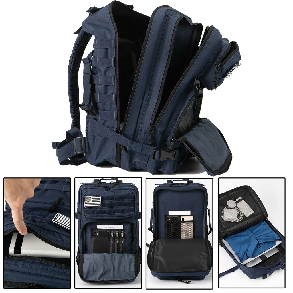 45L (11.9 gal) Tactical Backpack – Large Capacity Molle 3-Day Assault Pack for Hiking, Camping & Trekking
