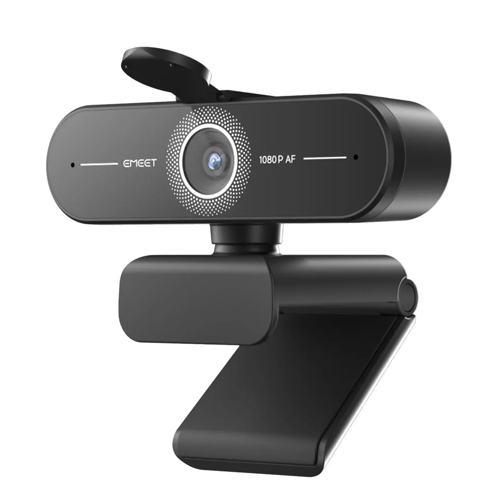 1080P Full HD Webcam with Autofocus & Dual Noise-Canceling Mics, Privacy Cover — USB Plug-and-Play, 73° FOV