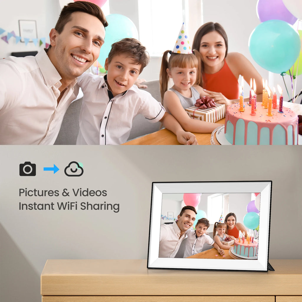 10.1-Inch (25.7 cm) WiFi Digital Picture Frame 1280x800 HD IPS Touchscreen, 32GB Memory, Auto-Rotate