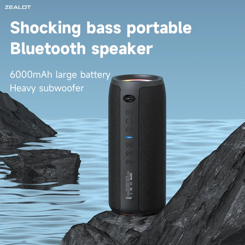 40W Portable Bluetooth Speaker – 3D Stereo Deep Bass, IPX5 Waterproof, TWS Wireless Boom Box