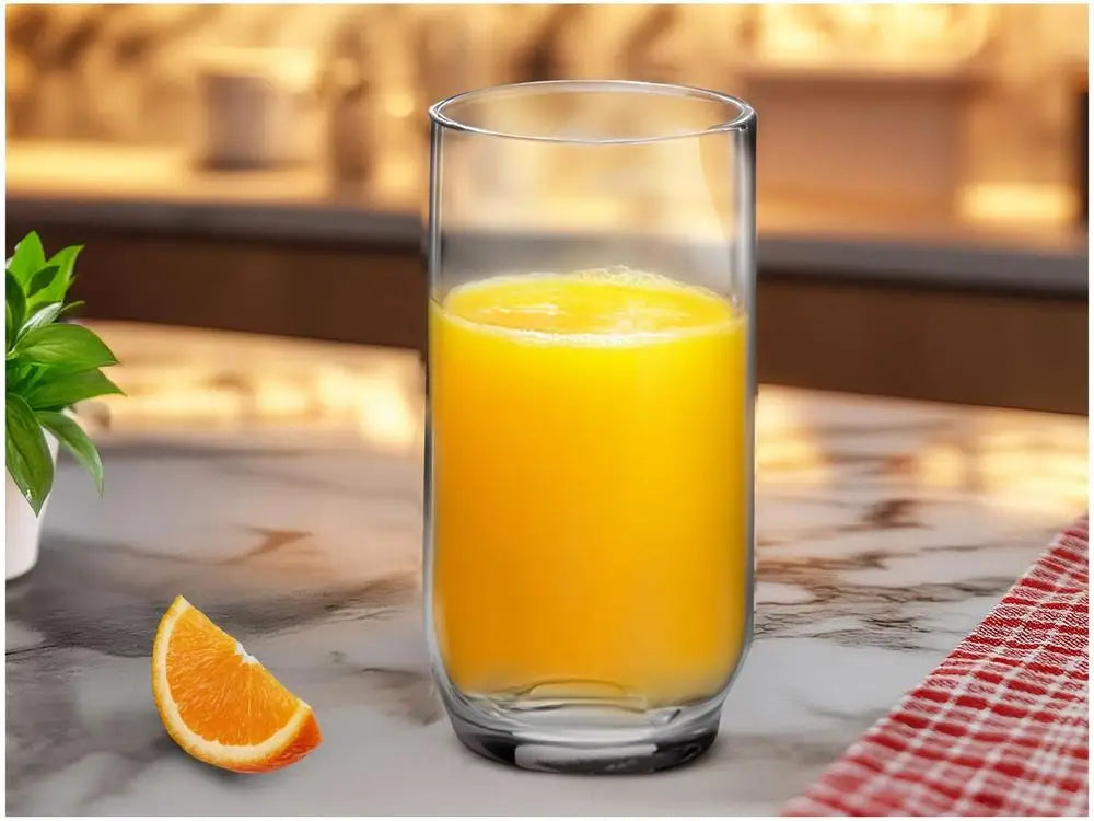 Smooth Glass Tumbler Set, 6-Piece 300ml (10.1 fl oz) Long Drink Glasses