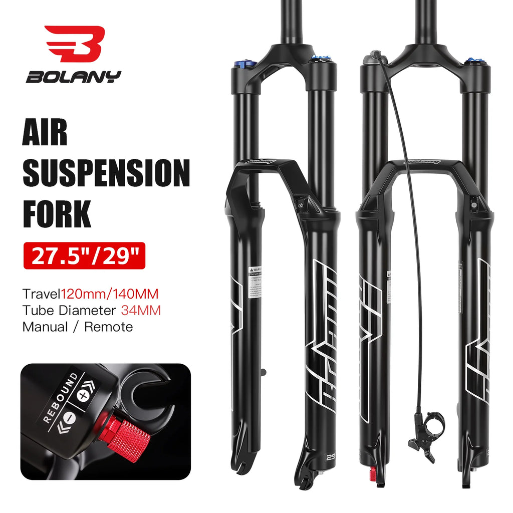 MTB Air Suspension Fork 27.5/29 Inch — 120/140 mm Travel, 34 mm Magnesium Alloy Straight Steerer