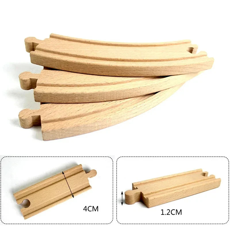 1-Piece Wooden Train Track Accessory – Compatible Railway Piece for Kids Wooden Train Sets, Educational Toy