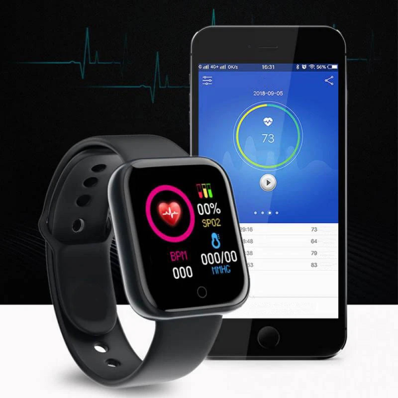 Bluetooth Fitness Smartwatch for Women & Men - Heart Rate, Sleep Monitor, Music Control, Pedometer & Camera Remote (1.3 inch)